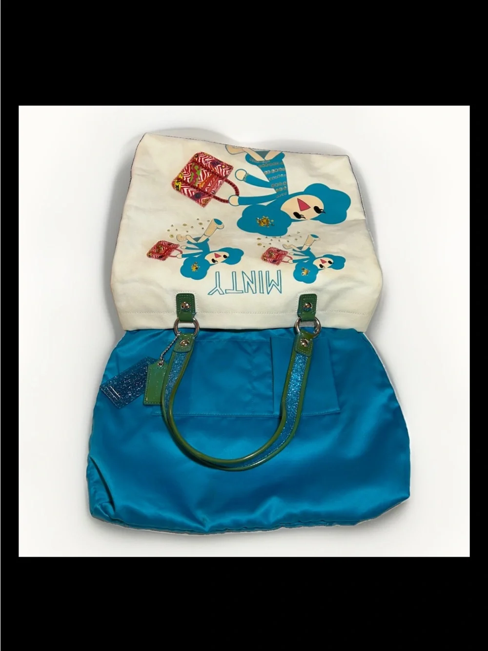 Coach Poppy-Chan “MINTY” Canvas Glam Tote, LIMITED EDITION 2009 Style: (14717)